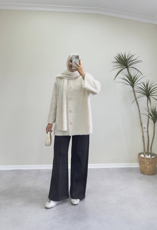 2431 - Uzun Çımalı Pantolon - Siyah