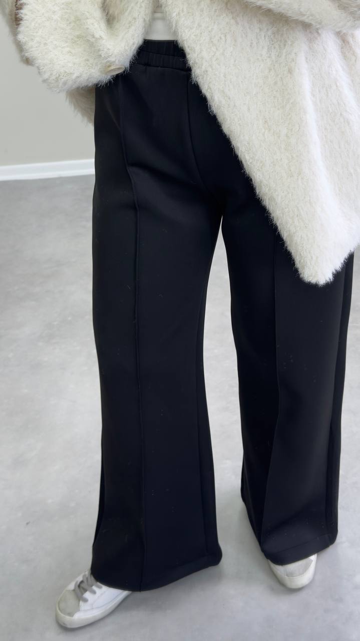 2431 - Uzun Çımalı Pantolon - Siyah