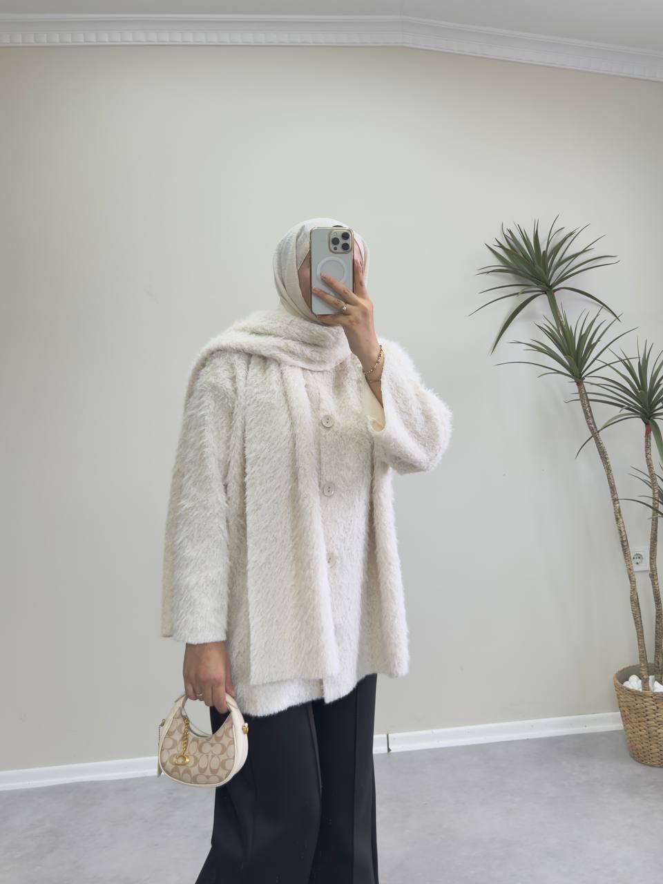 2424 - Atkılı Ceket - Krem