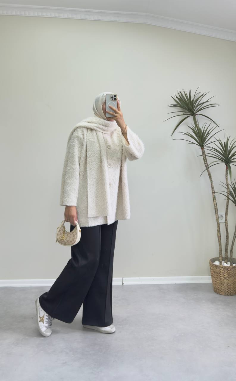 2424 - Atkılı Ceket - Krem