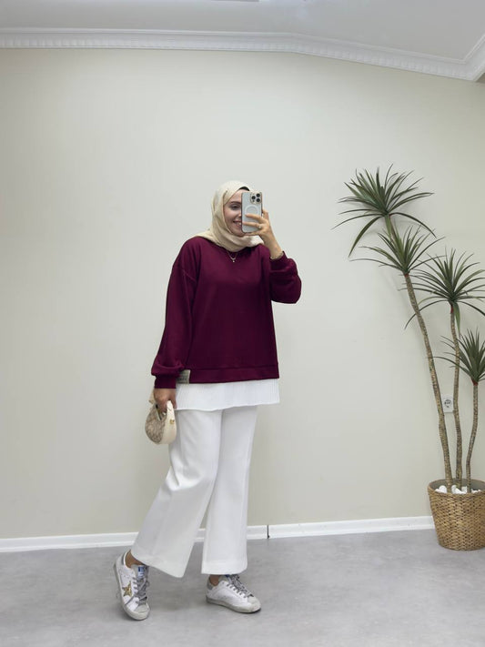2530 - İçlikli Oysh Sweat - Bordo