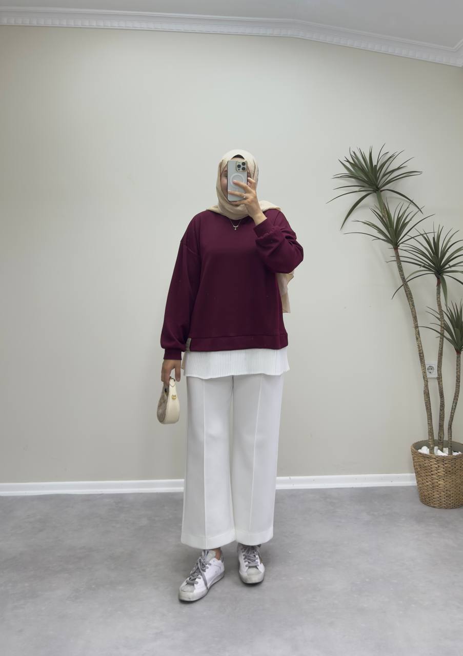 2530 - İçlikli Oysh Sweat - Bordo