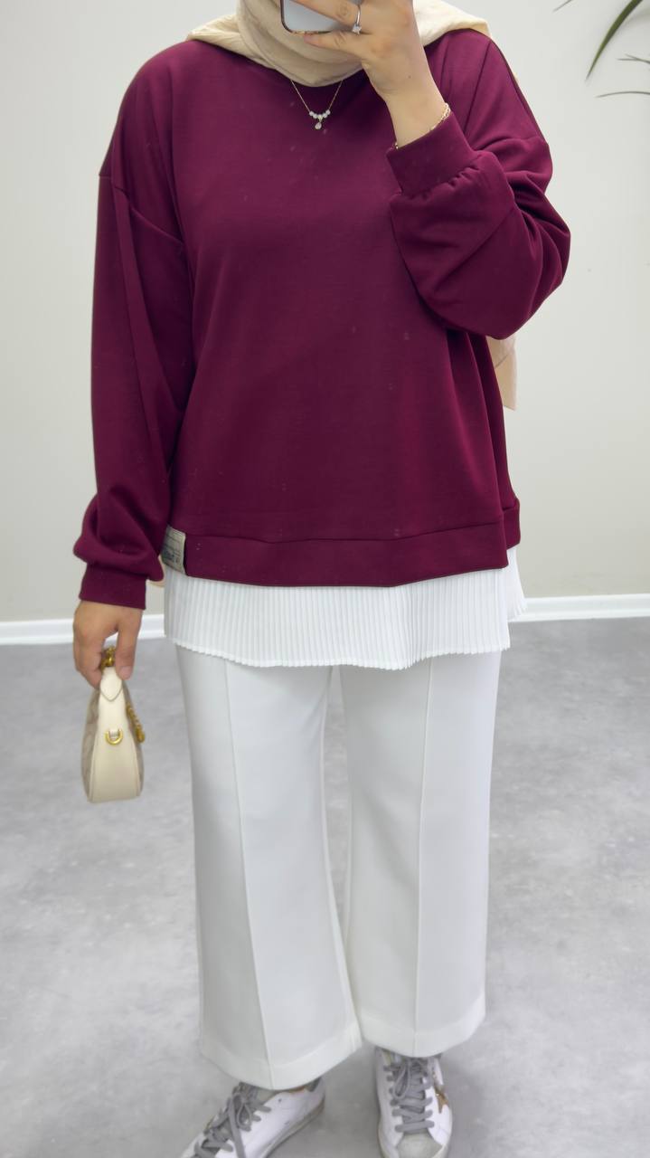2530 - İçlikli Oysh Sweat - Bordo