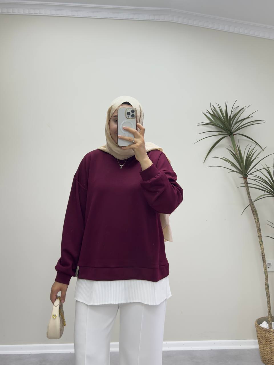 2530 - İçlikli Oysh Sweat - Bordo