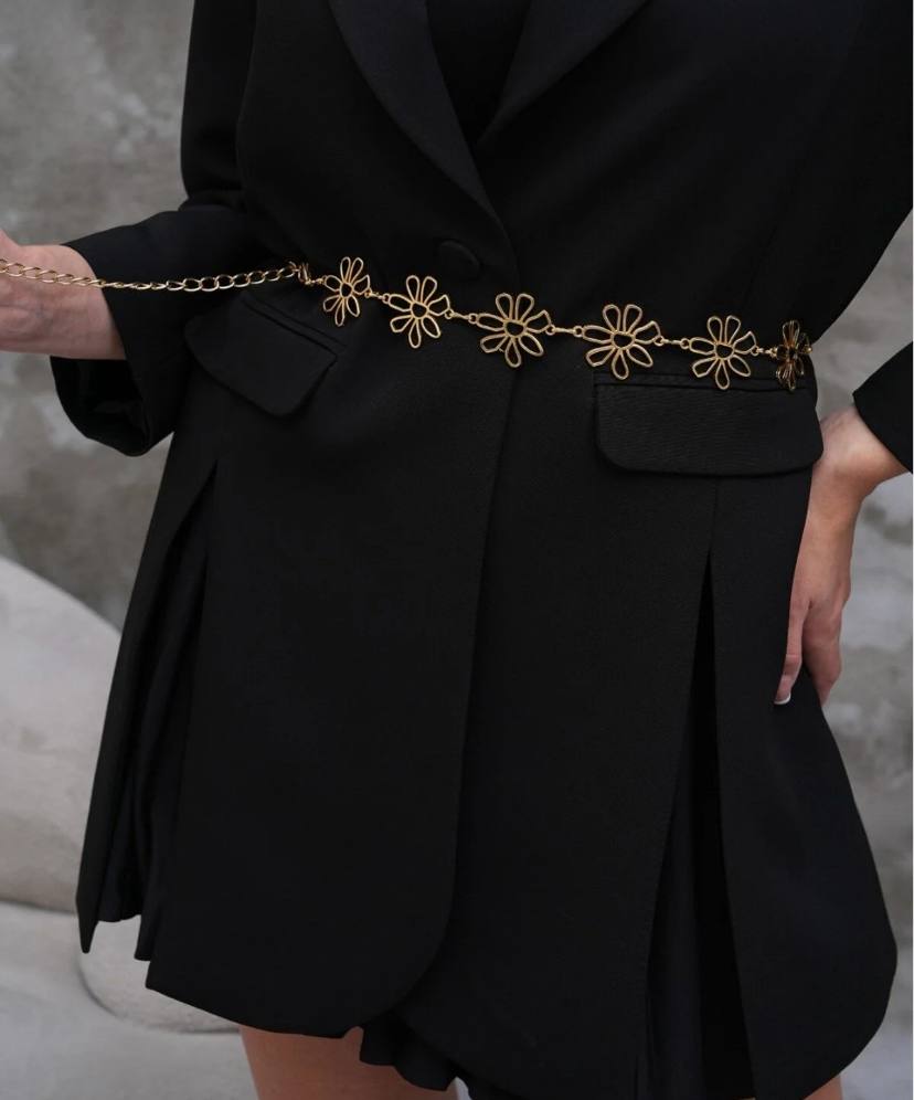 2455 - Gold Papatya Zincir Kemer