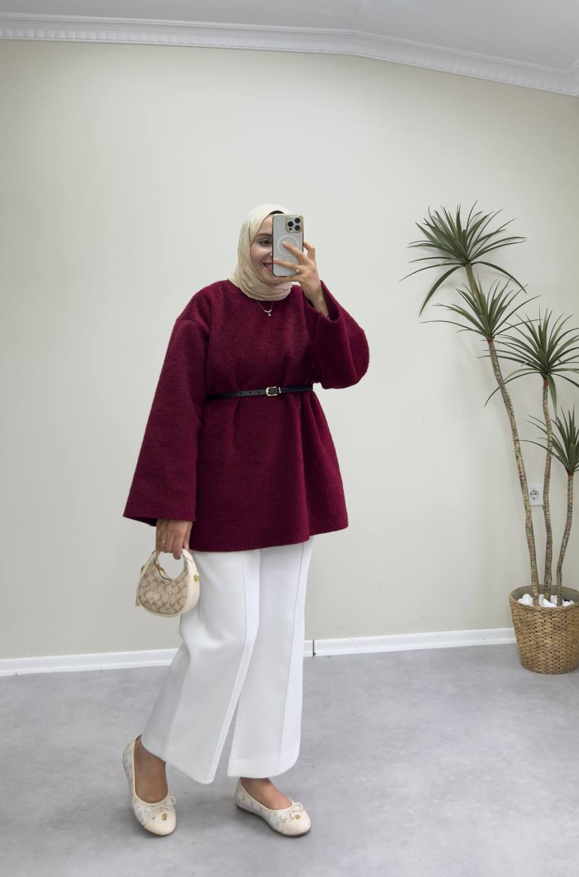 2615 - Yün Kazak - Bordo