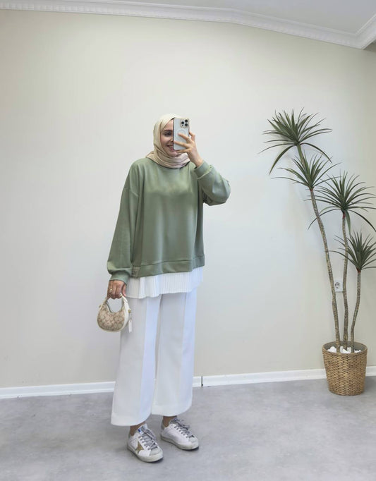 2530 - İçlikli Oysh Sweat - Haki