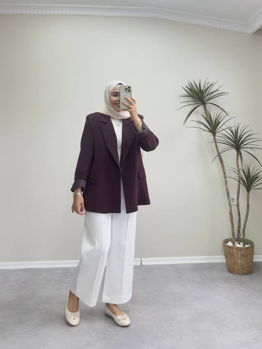 2325 - Blazer Ceket - Mürdüm