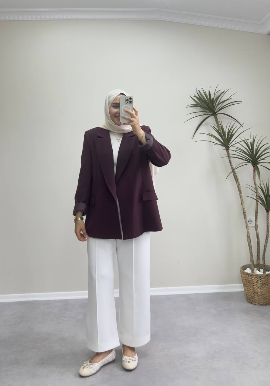 2325 - Blazer Ceket - Mürdüm