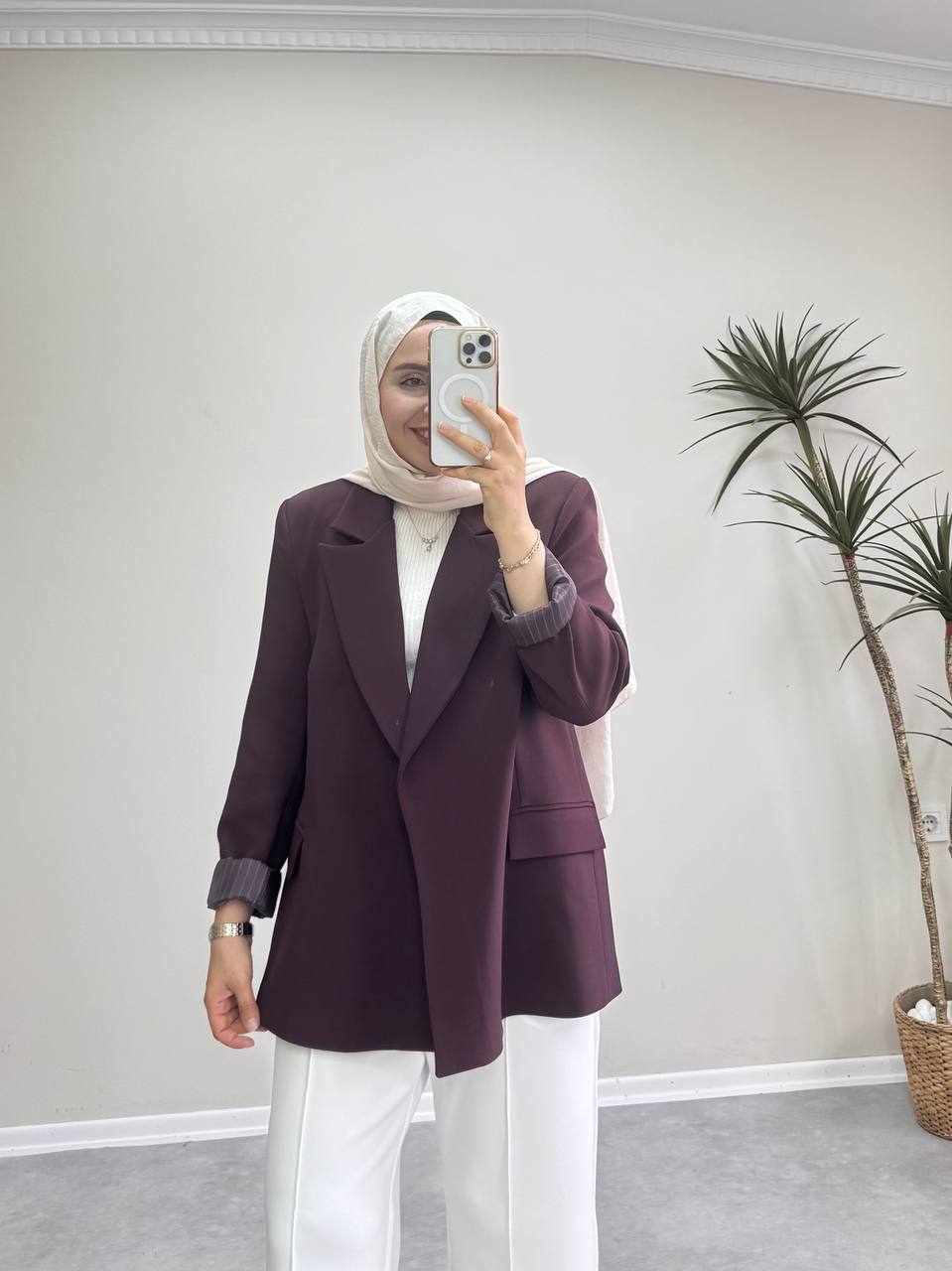 2325 - Blazer Ceket - Mürdüm